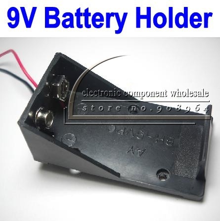 50 stks/partij 9 V Batterij Box Houder Case Met Wire Leads Cover