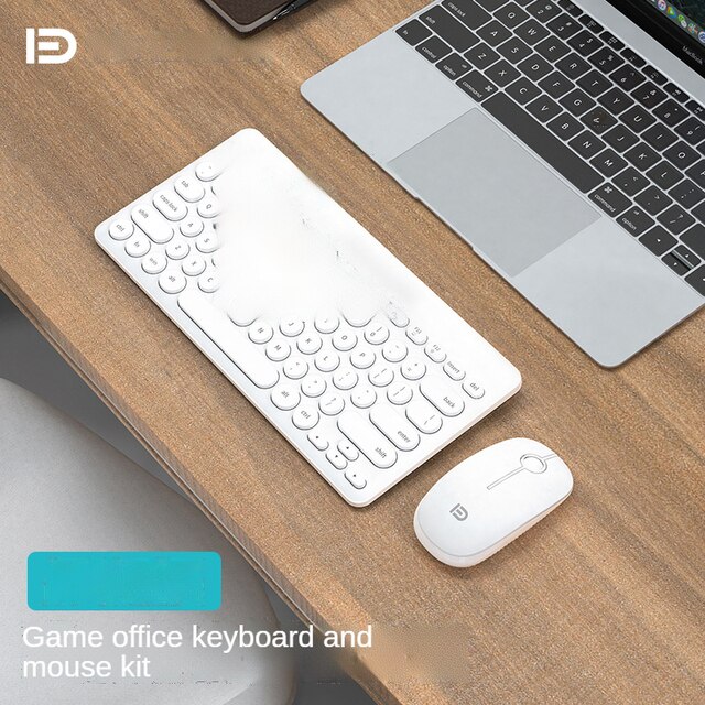 Mini Wireless Keyboard and Mouse Set for Notebook Laptops Tablets Phone Home Office Laptop Accessories: white