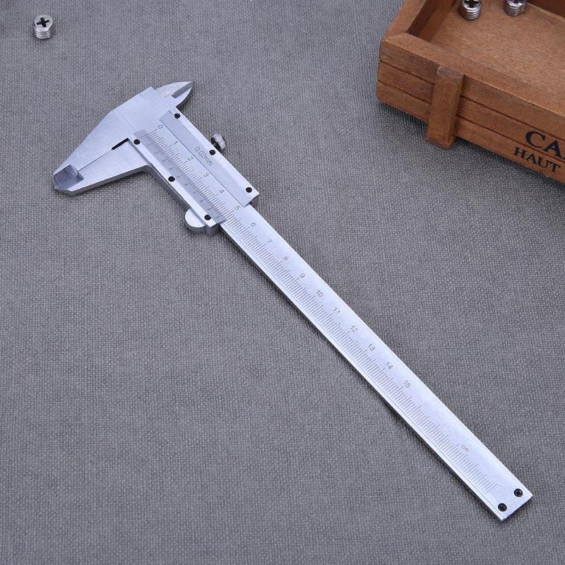 Calibrador Vernier metálico de 0 a 150mm y 0,02mm, herramienta de medición, calibrador de acero al carbono, instrumento de medición micrómetro
