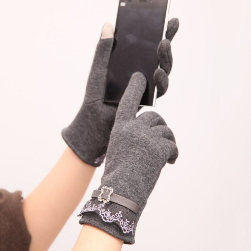 Elegante Plüsch Frauen Handschuhe Herbst Winter Warme Handgelenk Fäustlinge Weiblichen Fahren Handschuhe guantes mujer luvas de inverno: Stil 3 grau
