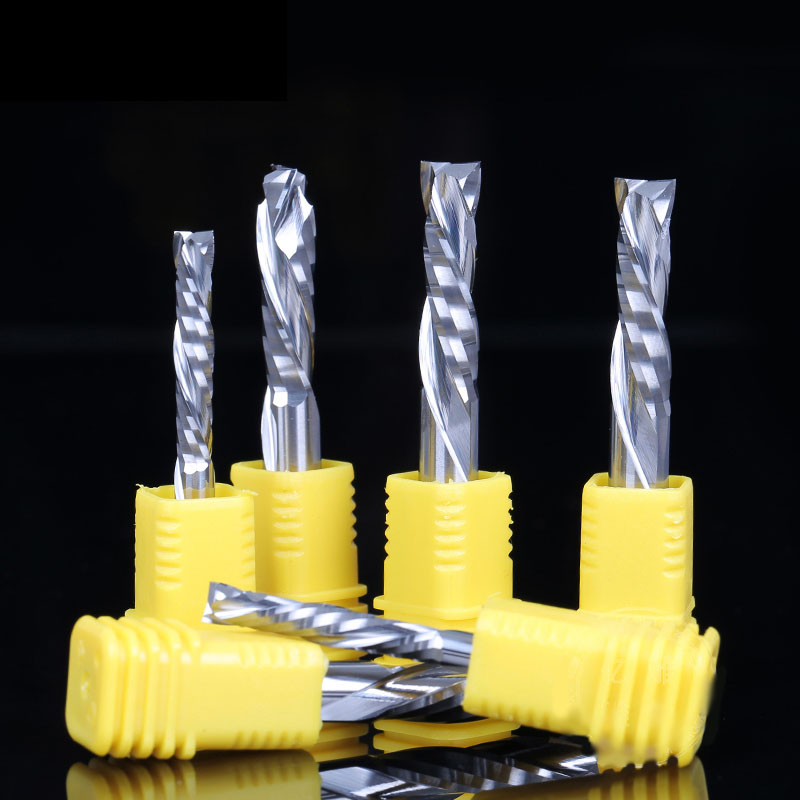 Fraise pour le travail du bois, coupe haut et bas, 2 cannelures, outil de fraisage en carbure en spirale, routeur CNC, fraises à Compression pour bois