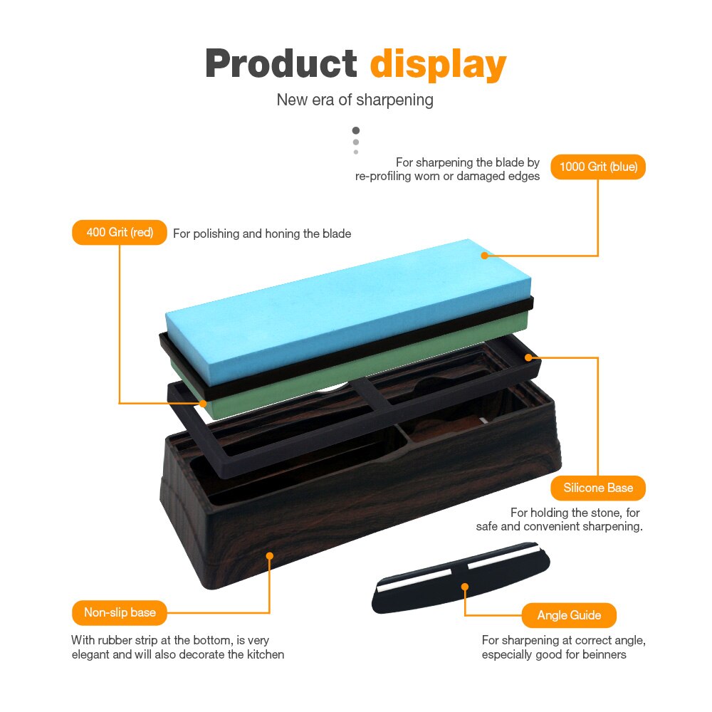 HIAMEA ceramic stone Knife Sharpener whetstone Sharpening Stones grinding stone System honing set 240 800 grit