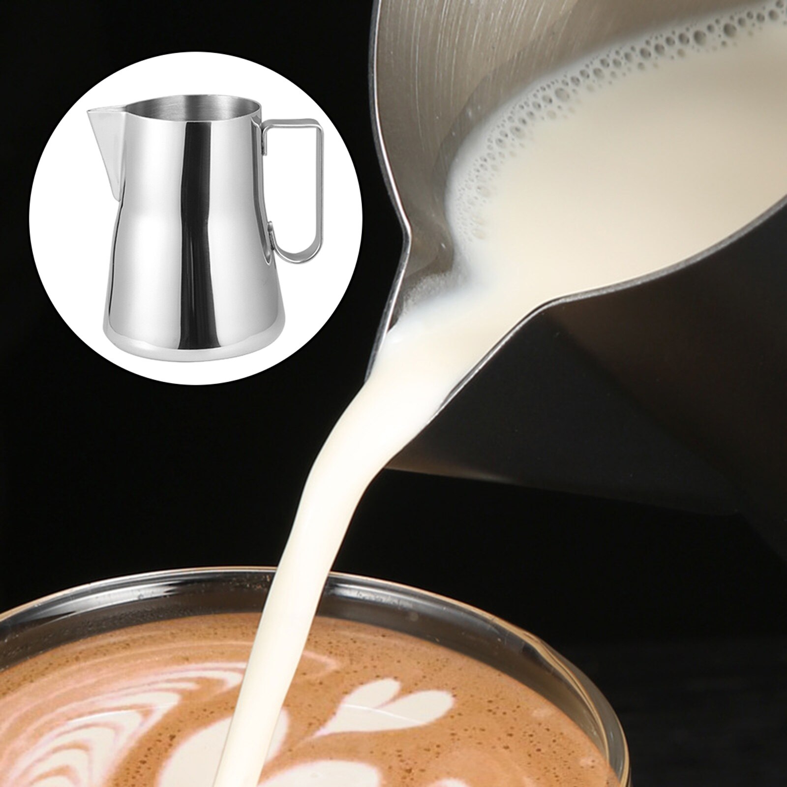 Stainless Steel Milk Frothing Pitcher Milk Frothing Jug Milk Foamer Mugs Cappuccino Pitcher Creamer for Espresso Machine