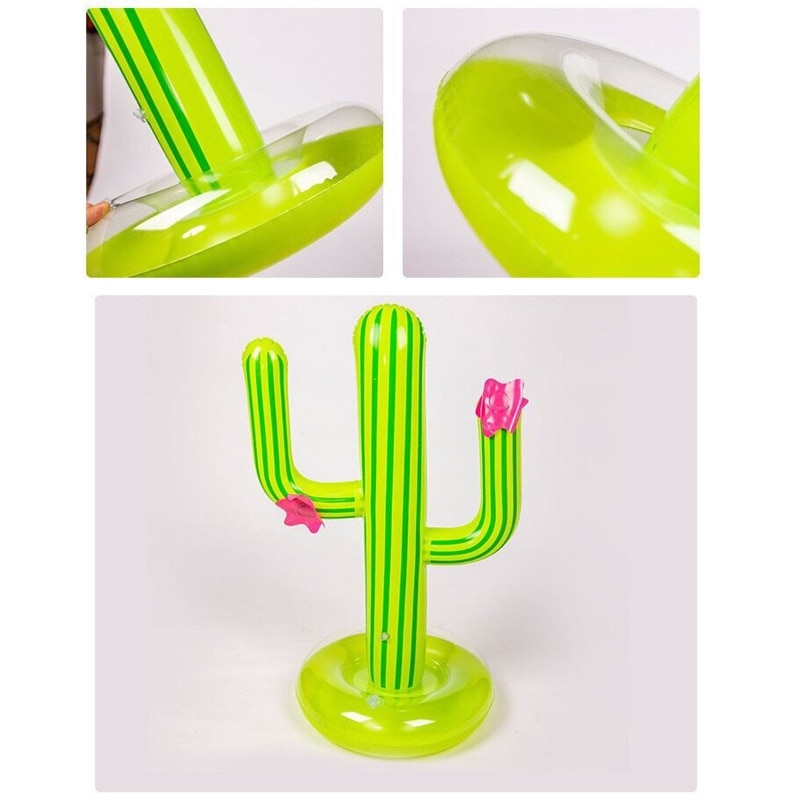 Inflatable Cactus Outdoor Games Pool Float Water Toys Inflatable Pool Float Ring Toys Realistic Ring Toss Game for Sea