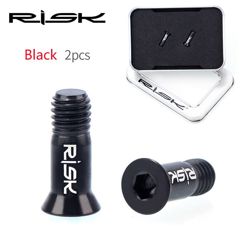 Riski 2 kpl  m5*14.2mm titaani-ti metalliseospultit polkupyörän takavaihtajalle jockey pyörä mtb pyörän ohjausrulla ruuvit  m5 x 14.2mm: Musta