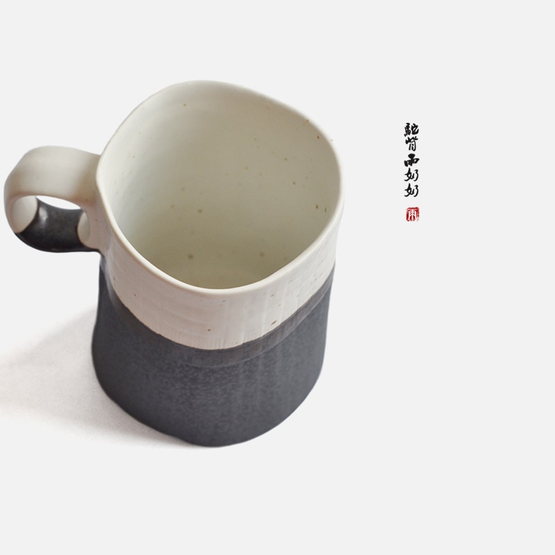 Drikkekrus i retro japansk stil keramisk keramikk kaffe melk te krus kopp med håndtak hvitt blekk par kopp