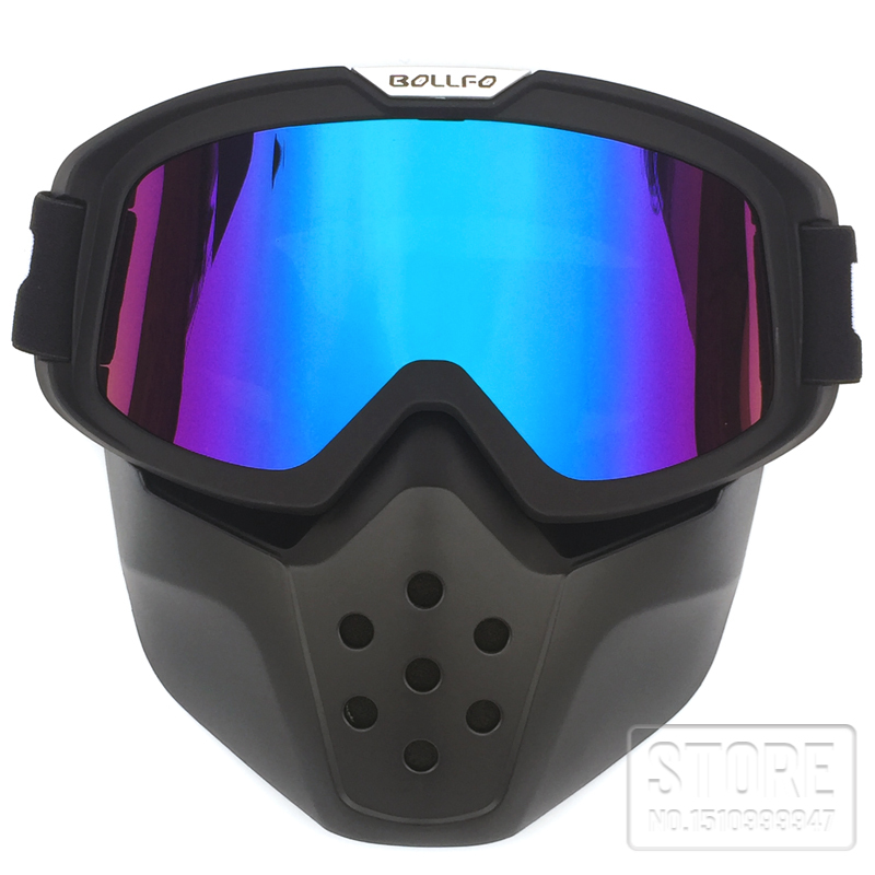 Lunettes pour casque de moto requin, Vintage, pour Motocross, rétro, coupe-vent, ouvert, masque