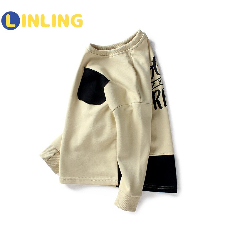 Linling Lange Mouw T-shirts Jongens Leuke Casual Jongen Tees Lente Herfst Kids Kleding P211