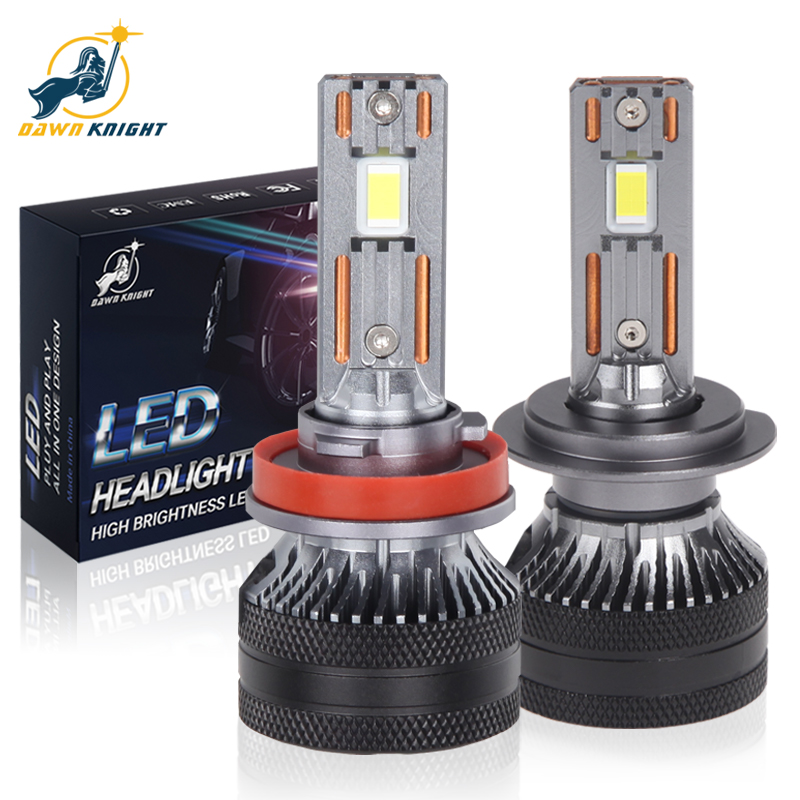 Dawn knight 140w k5c plus h7 h11 h1 h4 lâmpada led para farol 4300k led hb3 hb4 tubo de cobre duplo kit de luz led para carro 12v 2 peças