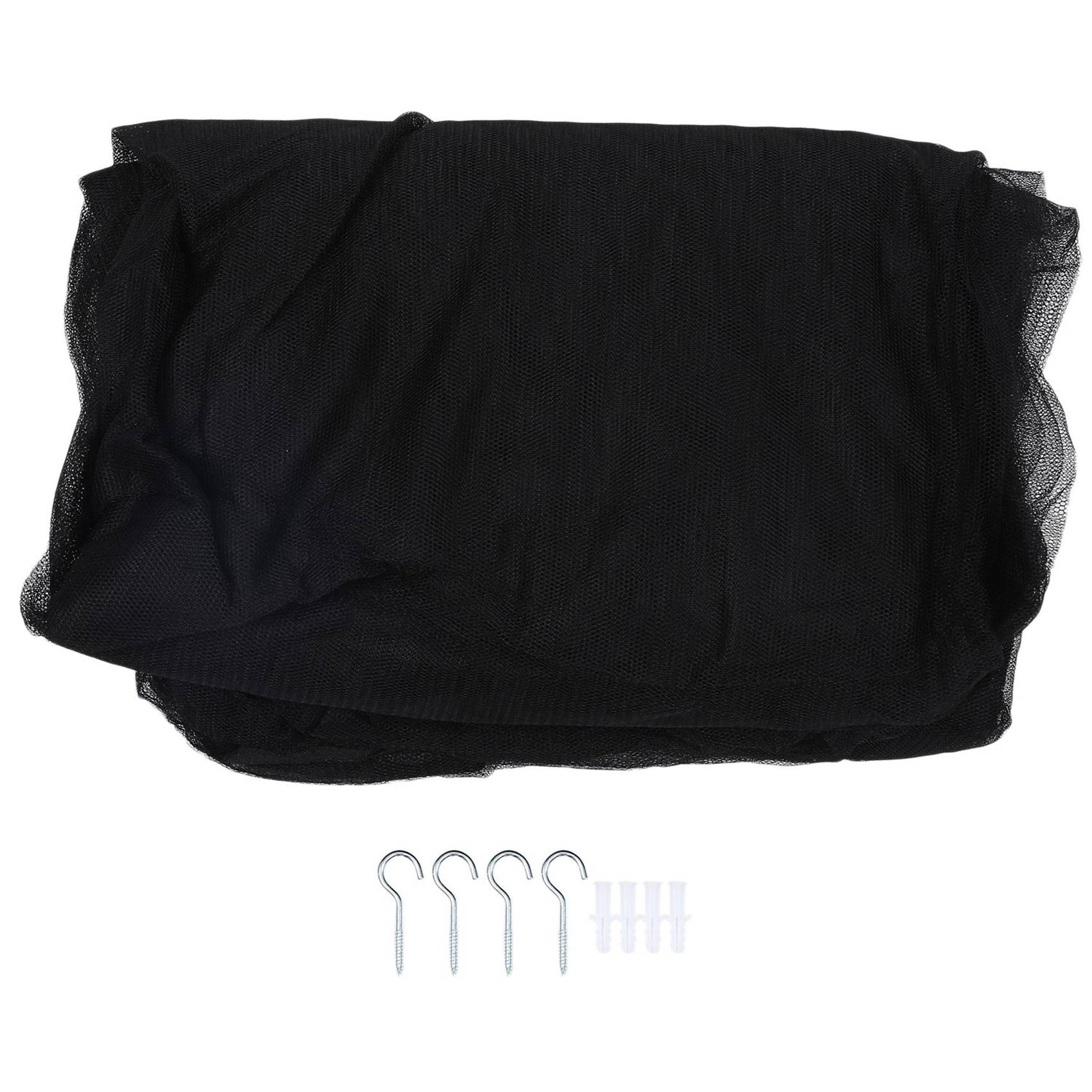 A19f-2x x 4- hjørnesengnet/myggenet til baldakin/queen size-seng (190 x 210 x 240cm ( sort): Default Title