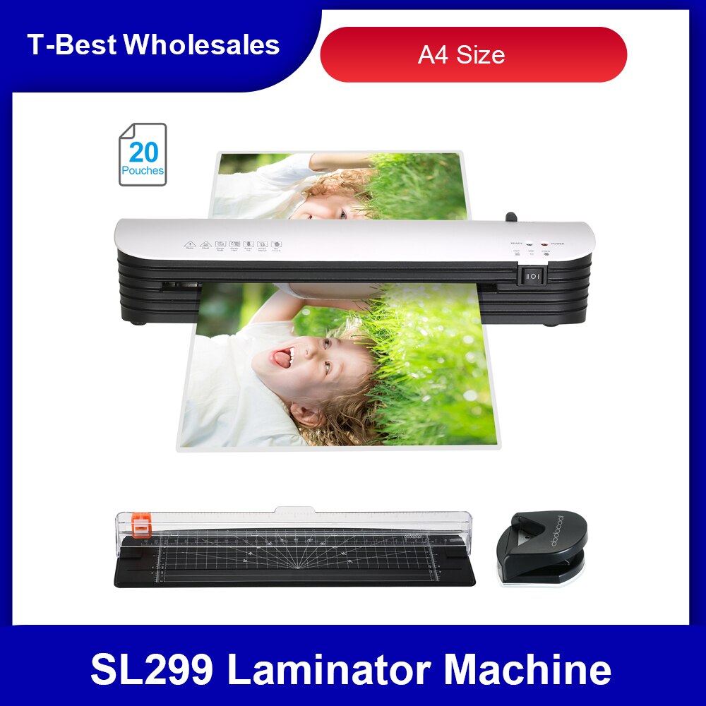 dodocool SL299 Laminator Machine Set A4 Size and Cold Lamination 2 Roller System with 20 Laminating Pouches Paper Cutter