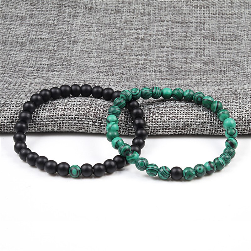 2 stk/sæt par distance armbånd natursten tiger øjne lava perler armbånd & armringe mænd kvinder smykker bedste ven