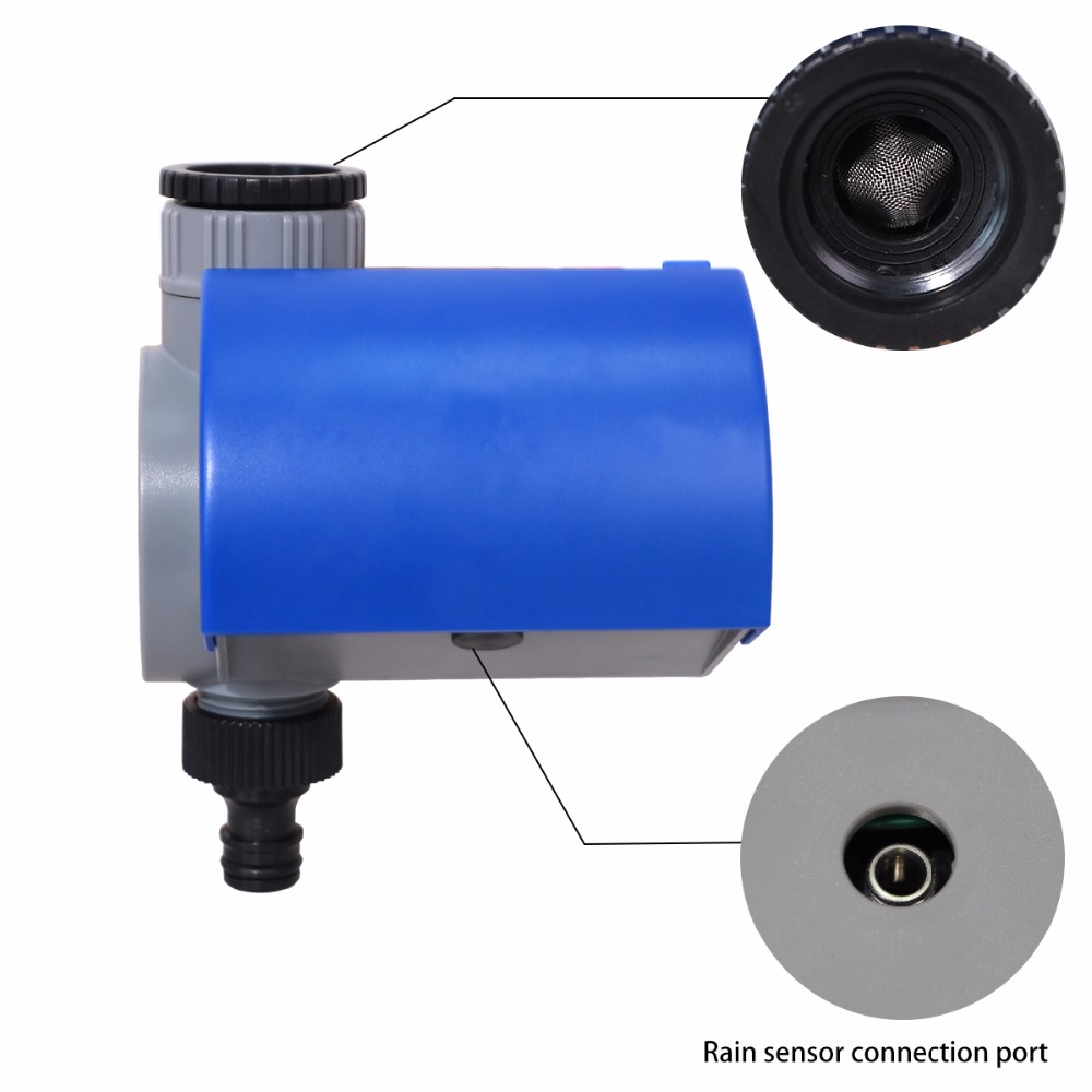 Home Garden Automatic Water Timer Solenoid Valve Digital Irrigation Controller 21002A and Rain Sensor 21103 and Humidity Sensor