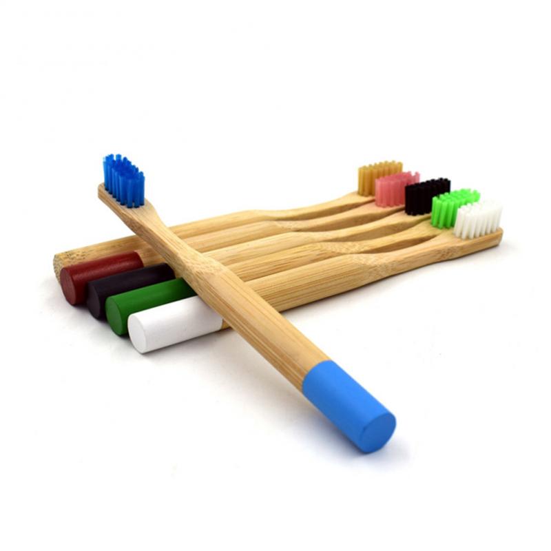 6 cores crianças escova de dentes de bambu crianças macio degradável perfeito para os dentes sensíveis crianças caixa de escova de dentes naturais cuidado oral