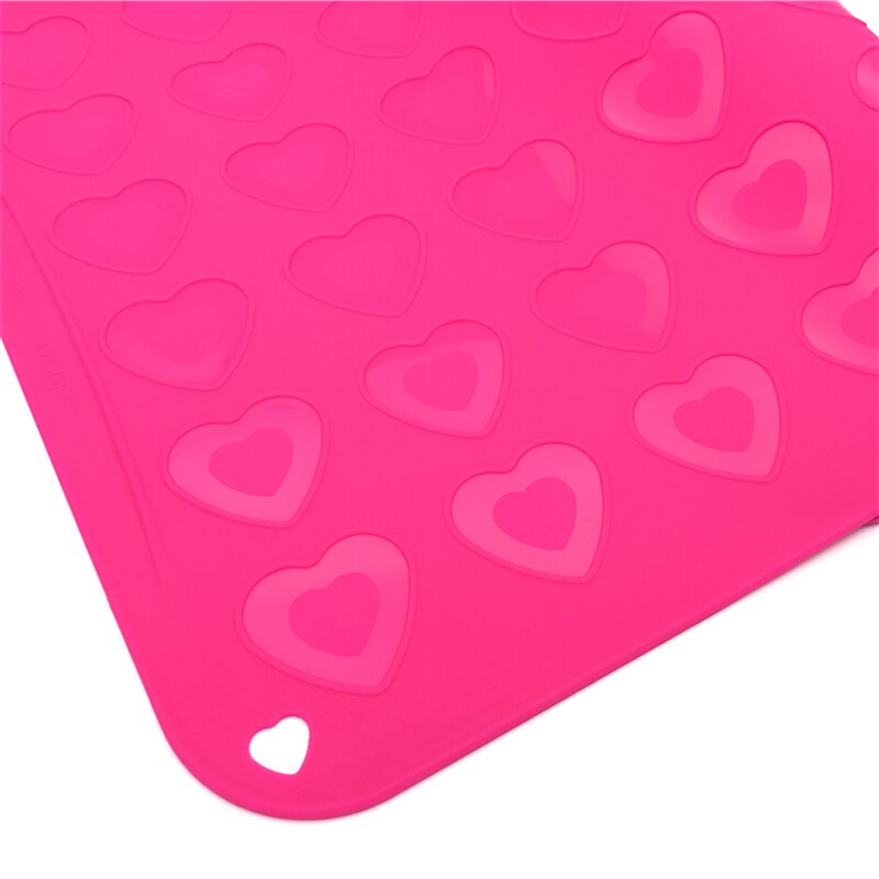Aomily Silicone Dough Mat Bakeware 40*30cm Macaron 42 Heart Shaped Pastry Oven Pasta Baking Sheet Tray Liner Mat Cake Pad