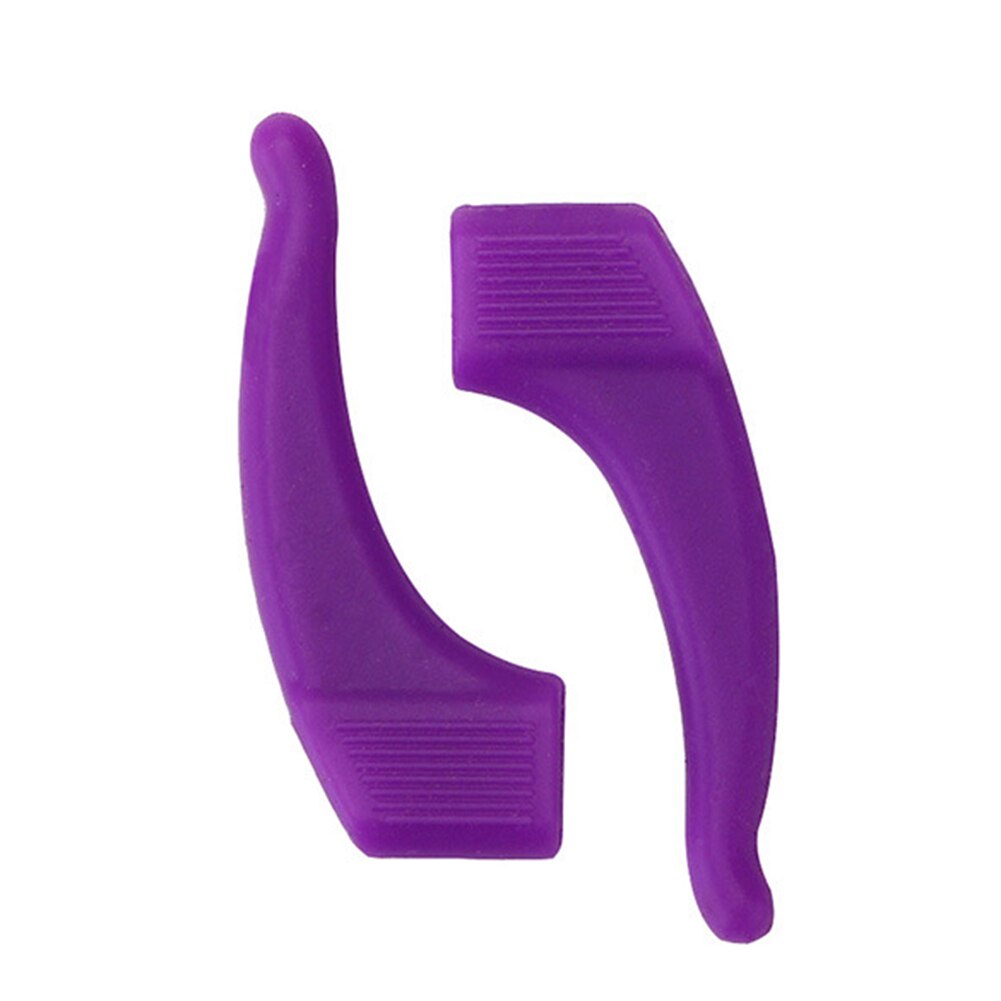 1 pairs Silicone Anti-slip Holder For Glasses Accessories White/Black Ear Hook Sports Eyeglass Temple Tip stoppers: Purple