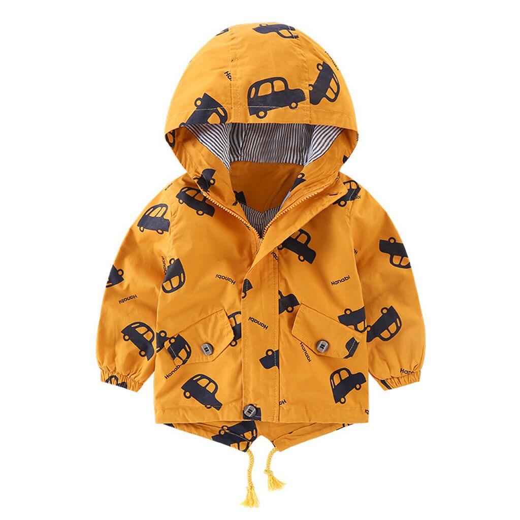 Pasgeboren baby kleding baby jassen en jassen Peuter Kids Jongens Meisjes Leuke Cartoon Hooded Warm baby Jas Jas winter Uitloper: YELLOW / 18m