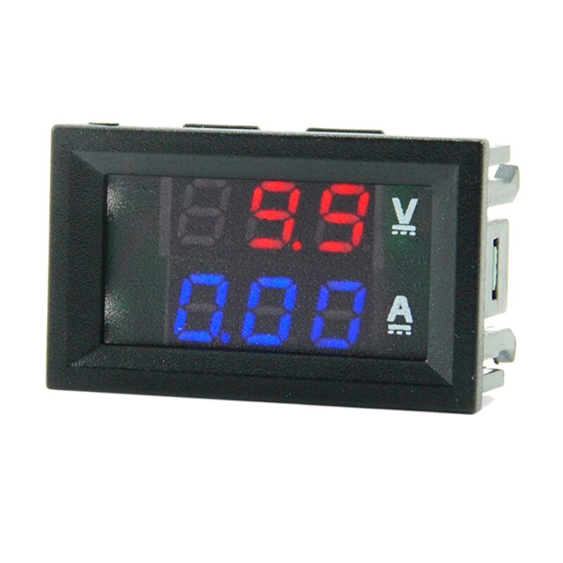 DC 100V 10A 50A 100A Voltmeter Ammeter Blue + Red LED Amp Dual Digital Volt Meter Gauge 7-110V: 50A-2