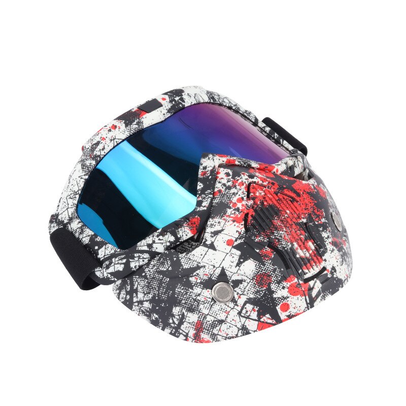 Motorcrossbrillen ski sneeuwscooterbrillen heren dames motorcross race beschermende brillen sneeuwscooterbrillen met mondfilter