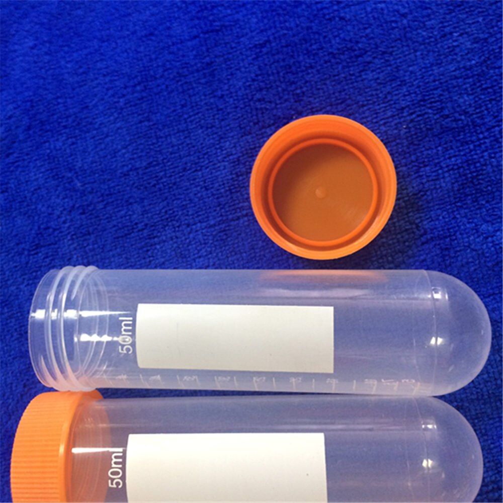50pcs 50ml measuring Thread Mouth Centrifuge Tubes plastic test tube