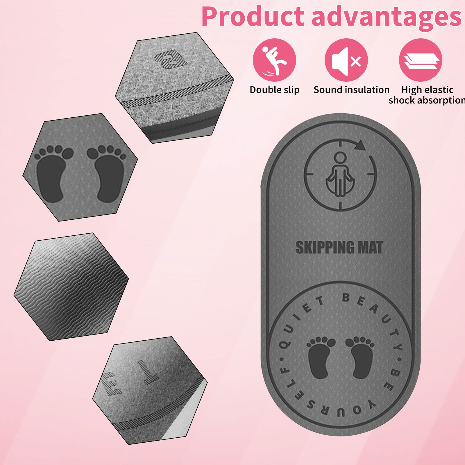 Jump Rope Mat Adds Jump Ropes Longevity Exercise Mat for Home Indoor Workout Knees Protection Impact Absorption Jumping Rope Pad