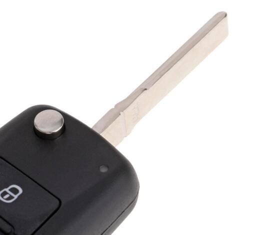 Coque de clé télécommande pliable à 2 boutons, pour VW Polo Transporter Golf lame non coupée, étui de clé de voiture sans puce, clé d&#39;entrée sans clé