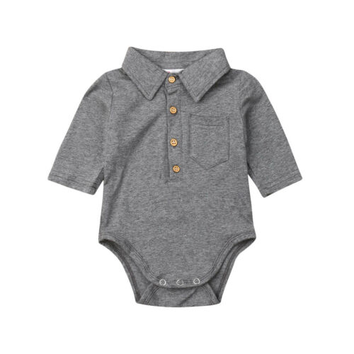 Newborn Baby Boy Formal Long Sleeve Bodysuit Playsuit Party Jumpsuit Outfits Clothes