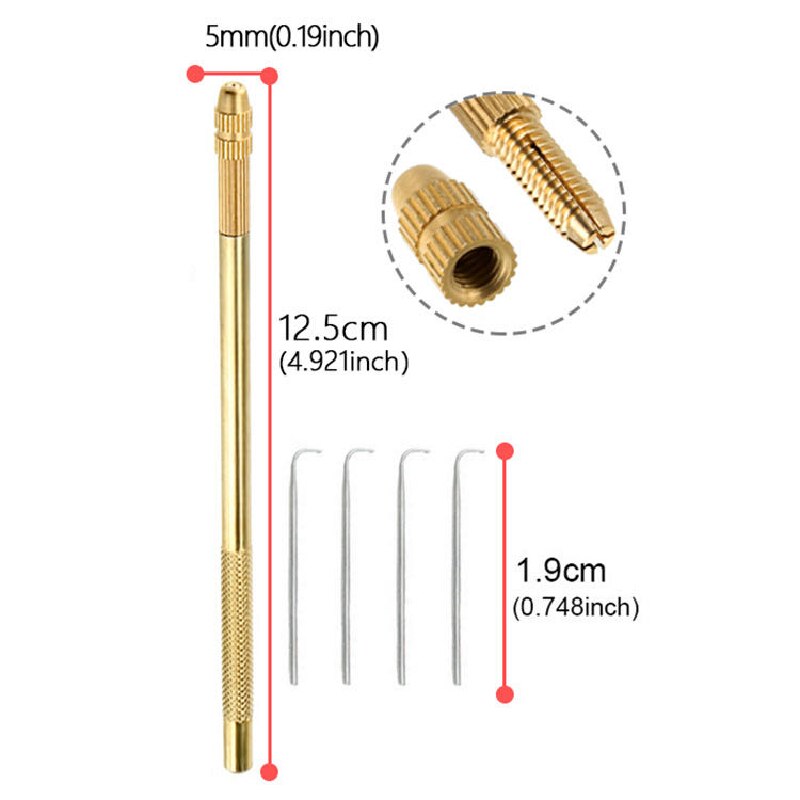 Closure Frontal Making Lace Wig Ventilating Needle With Brass Holder Wig Making Kit 1Pc Holder With 4Pcs Needle(1-1,1-2,2-3,3-4)