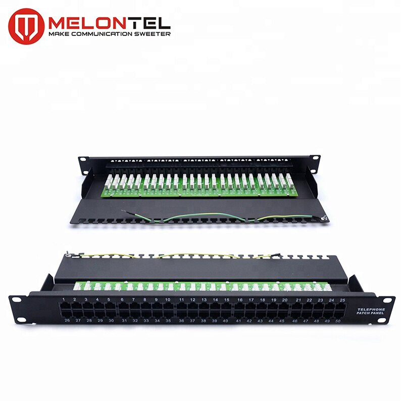 MT-4004 19 Inch Rack Mount Type 1U 50 Port Cat3 RJ11 Telephone Patch Panel With Dual IDC