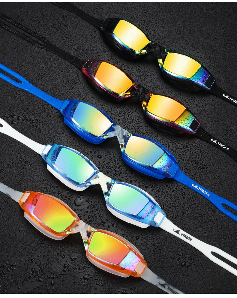 Yingfa schwimmen brille HD Anti-nebel bunte beschichtung professionelle wasserdichte schwimmen brille tauchen ausrügestochen schwimmen gläser