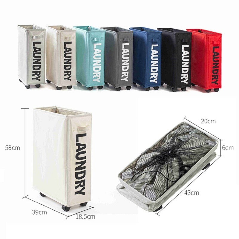 Cesta plegable para la colada, respetuosa con el medio ambiente, Bolsa de Almacenamiento de Ropa sucia, cesto organizador plegable de tela para la ropa del baño con ruedas
