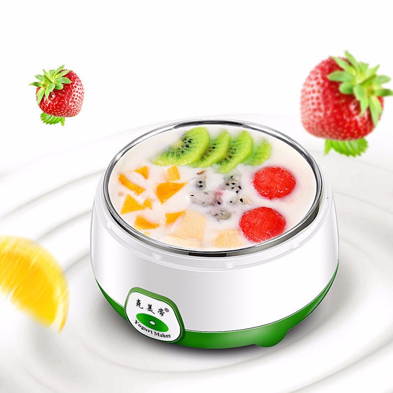 1L Mini Yoghurt Machine Roestvrijstalen Voering Dubbele Verzegelde Smart Automatische Yoghurt Maker Thuis Keuken Diy Tool Plastic Container