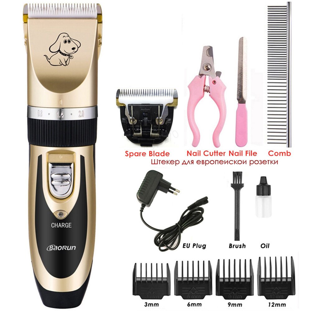 BaoRun P2 Dog Clippers Electric Pet Hair Clipper Shaver Set Haircut Machine Cat Grooming Trimmer Kit For Animals: Add B Tool Set