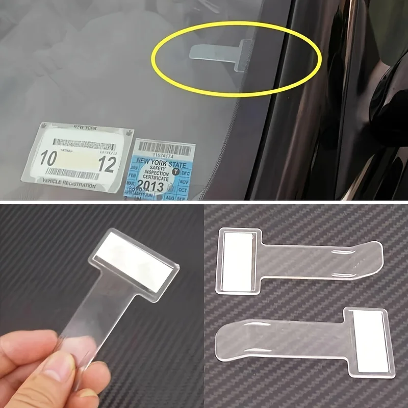 Car Styling Parking Ticket Holder Fastener Card Holder Invoice Receipt Mounting Fastener Plastic Organizer Windshield Sticker