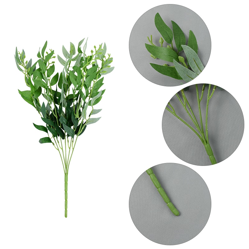 Ramo de hojas de sauce Artificial de seda, 52cm, hojas verdes, flores, decoración para sala de estar, arreglo, suministros de boda