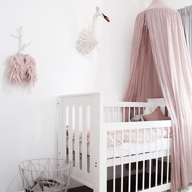 Cortina de cama colgante redondo para niños, dosel de algodón para bebé, mosquitera, casa, cama, cuna, tienda colgante, decoración del hogar, 8 colores