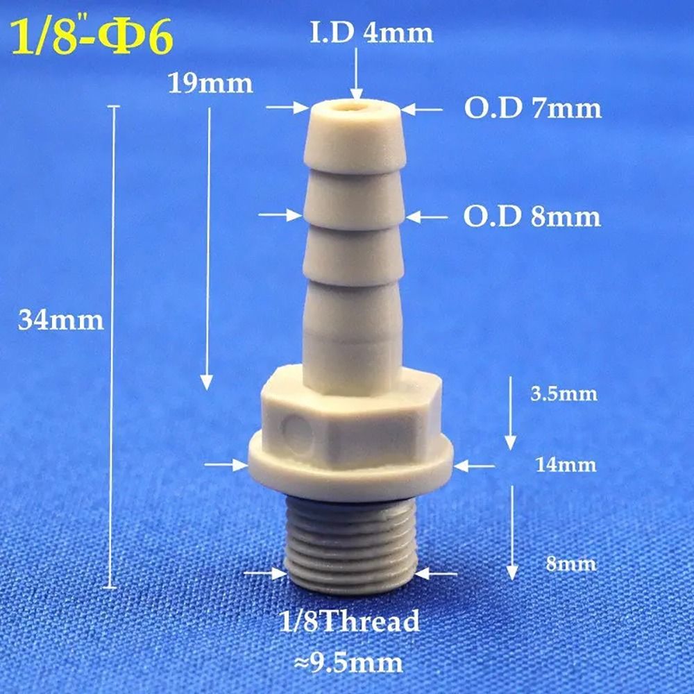 Plastikowe złącze węża 6/8/10/12mm ogon kolczasty 1/4 "1/8" BSP gwint zewnętrzny POM złącze pagody złącze adapter złącza rurowe: Brązowy żółty