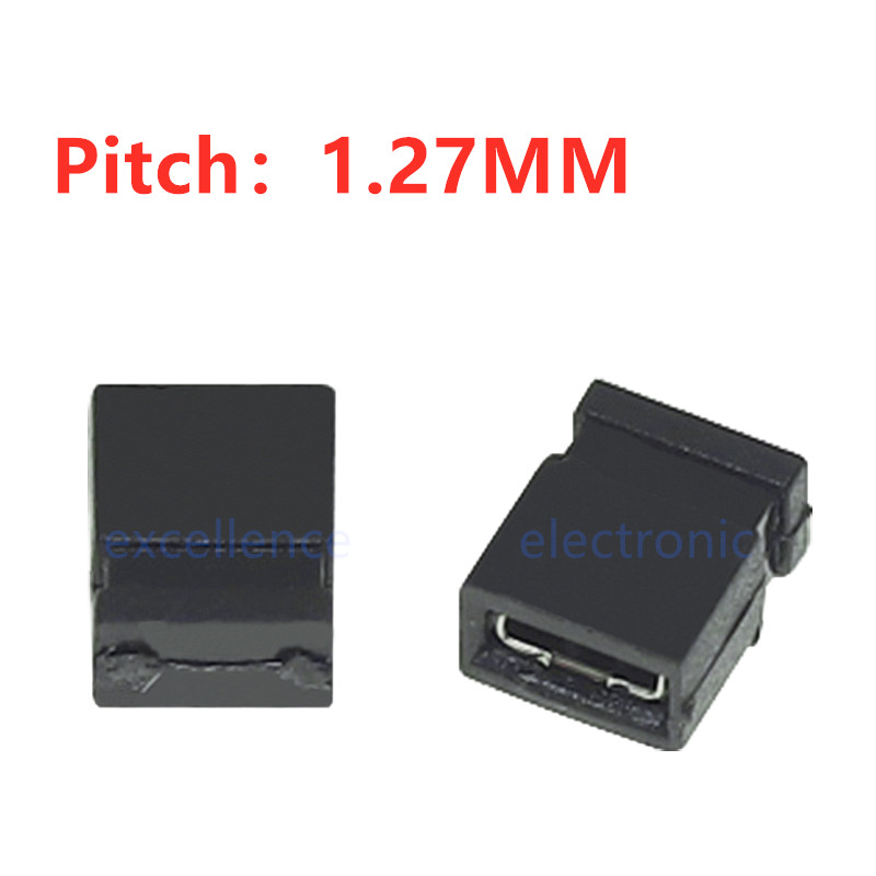 50pcs/lot 1.27mm Jumper Cap Closed Short Circuit Cap Pin Connector Blocks Connector for 1.27mm Header