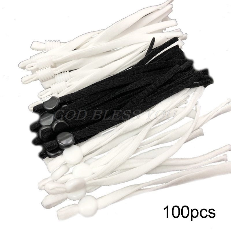 100 Pcs Adjustable Mask Rope Elastic Band Rubber Face Cover Rope Ear Band Production Raw Materials Manual DIY Supplies: 2