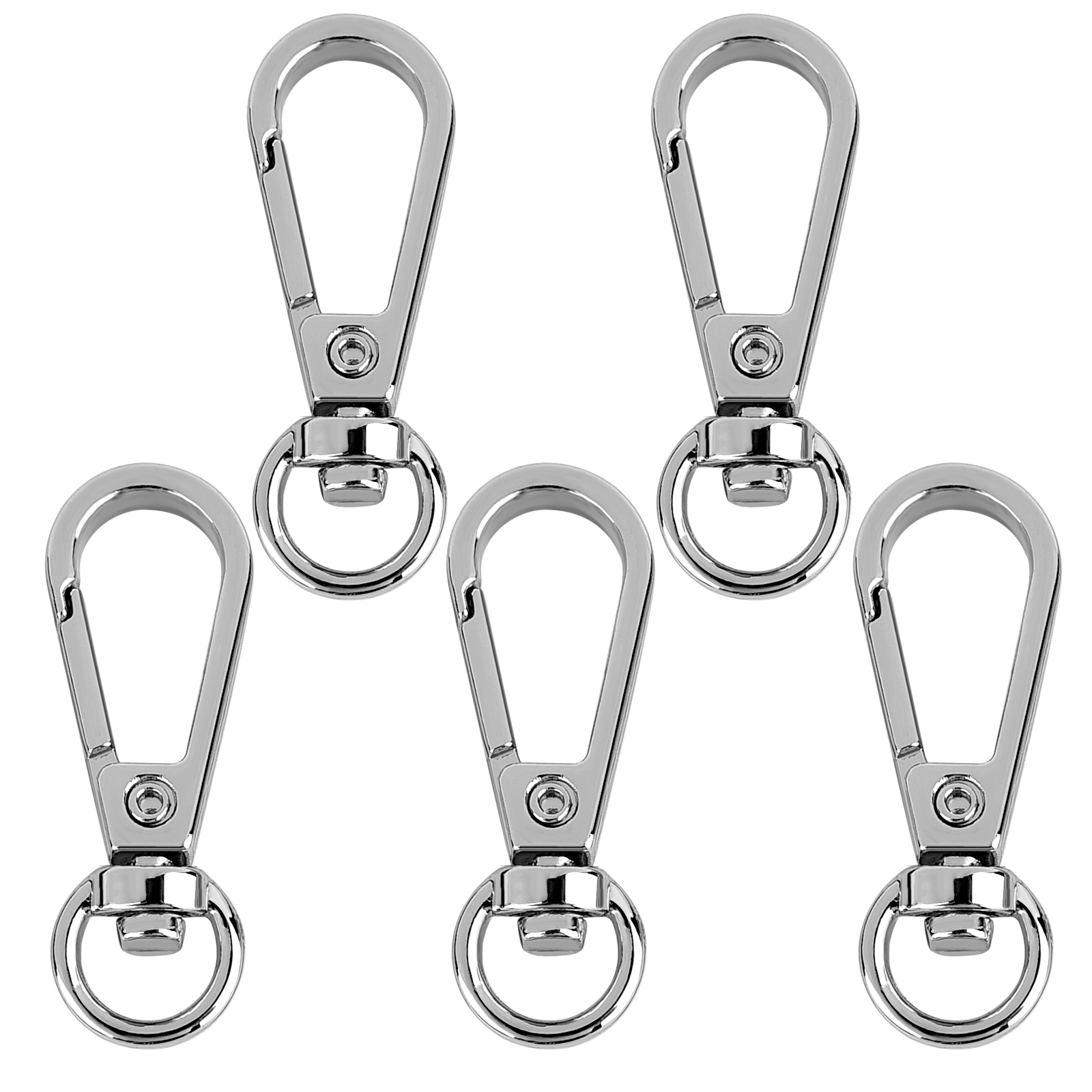 impostato di 5 chiusure girevoli con moschettoni per cordino con anelli portachiavi Ganci per clip portachiavi per catena braccialetto collana fai da te