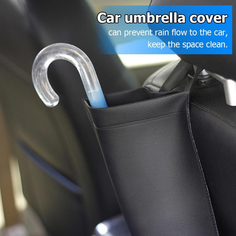 Bil paraply opbevaring taske etui anti-støv beskyttende cover holder syntetisk læder sæde ryg paraply holder opbevaring taske