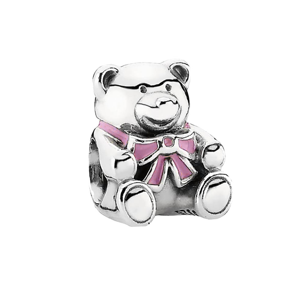 Bijoux à breloques pour femmes, petit ours, code d&#39;acquisition de la communication