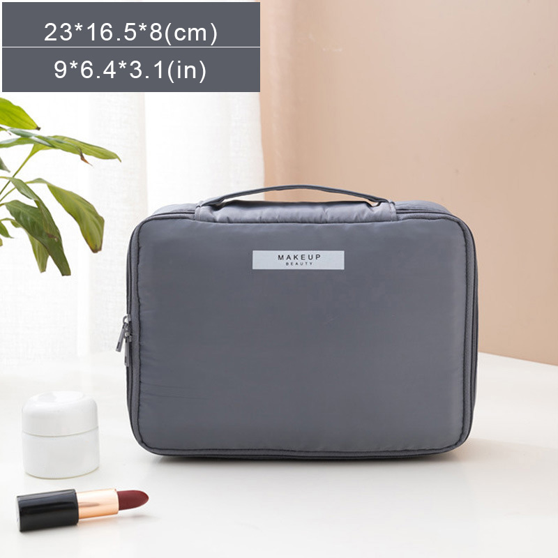 Kosmetikpung til kvinder, rejsetaske, vandtæt toiletartikler, skønhedsorganisator, dame, kosmetikpung, bærbar, håndholdt rejsetaske, toilettaske: Brun
