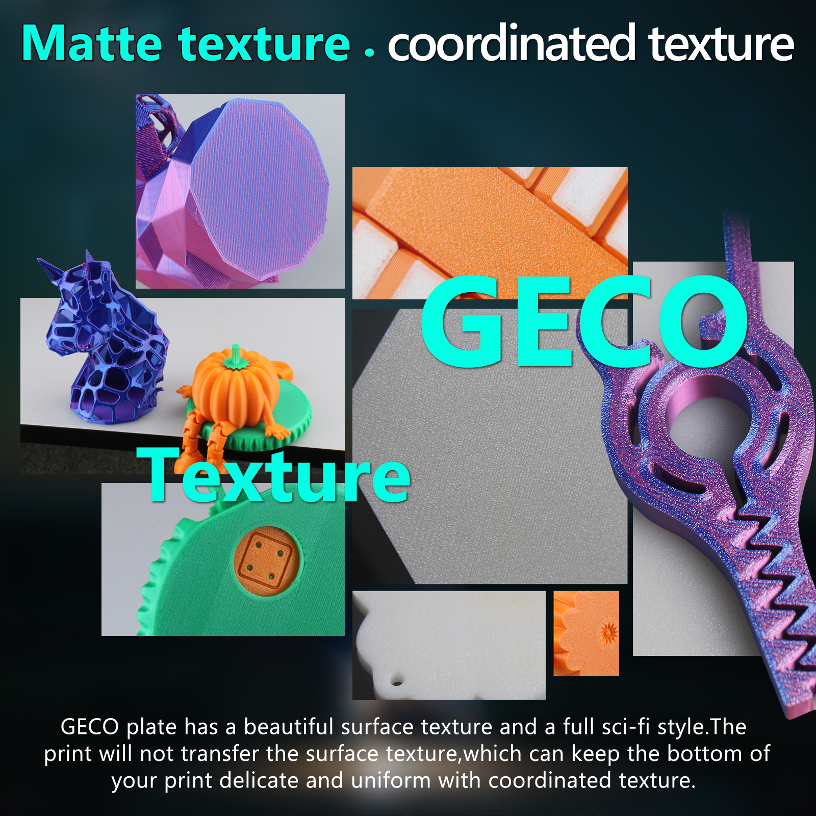 GECO Plate Pla Cold Build Pate For X1C P1S A1 Kobra S1 K1c Ender 3 Se K1 Max No Clog Spring Steel Double Sided Super Adhesion