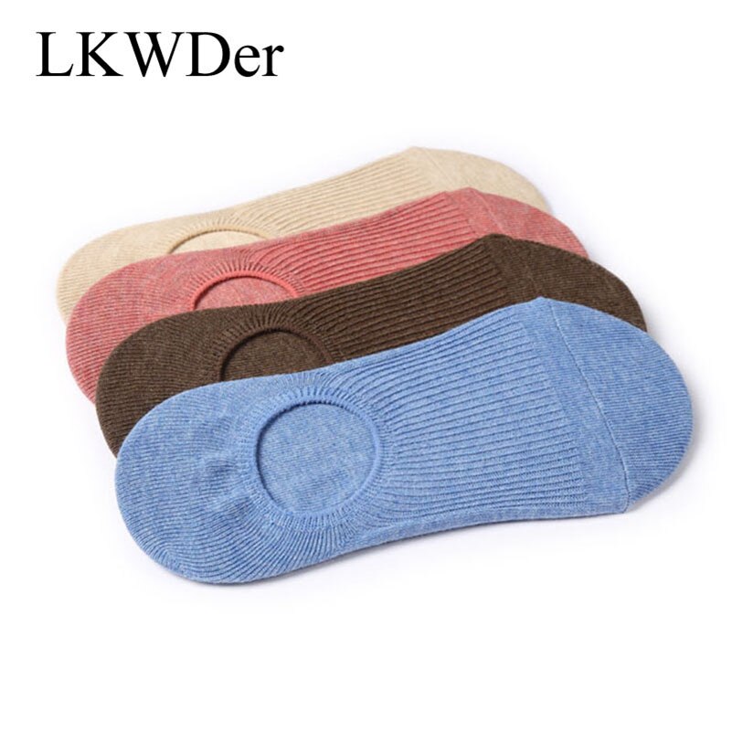LKWDer 6 Pairs Autumn Korean Women's Socks Female Solid Color Double Needle Boat Socks Anti-shedding Cotton Socks