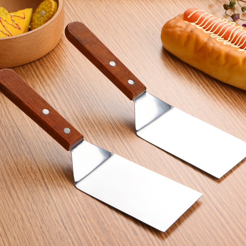 1pc Edelstahl Holzgriff Bratschaufel Kochs chaufel Pfannkuchen Schaufel Küchen werkzeuge Küche Gör Steak Spatel