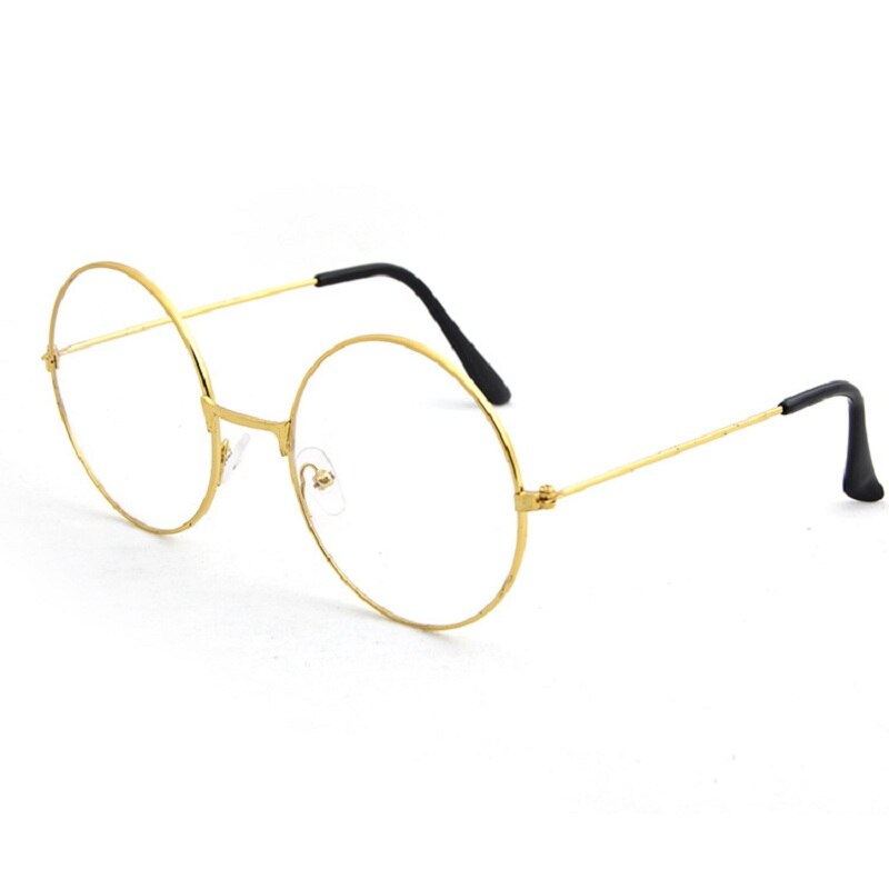 Round Plain Clear Glasses Ultra Light Metal Decoration Transparent Women Eyewear Frames Prescription Optical Spectacle Frames: 2