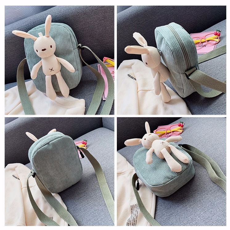 Leuke Meisjes Kleine Portemonnee Corduroy Bunny Mouse Kinderen Schoudertas Baby Jongens Crossbody Tassen Prinses Accessoires