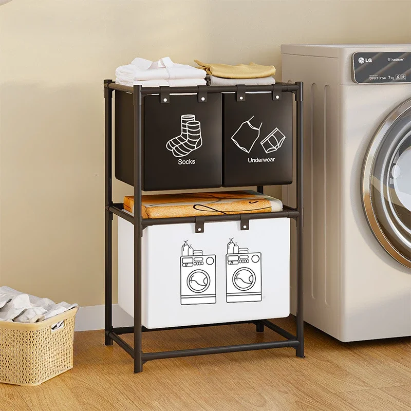 Grote wasmand Opvouwbare rasterorganizer Mand 2-laags verwijderbare waterdichte vuile klerenorganizer Wasmand voor thuis: Donker Kaki