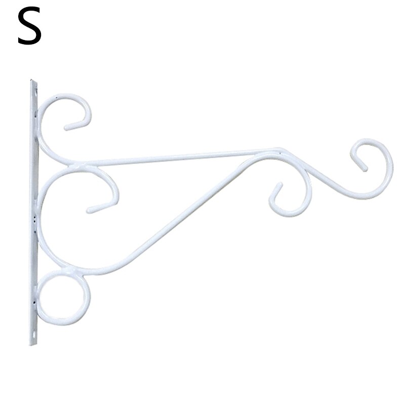 Hængende planter bracketwall planter kroge blomsterpotte jern lanterner bøjle til have udendørs indendørs gårdhave europæisk stil: Hvid -s 20 x 25cm